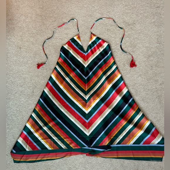 Lulu’s satin multicolor midi dress. Size x-small. - Picture 1 of 4